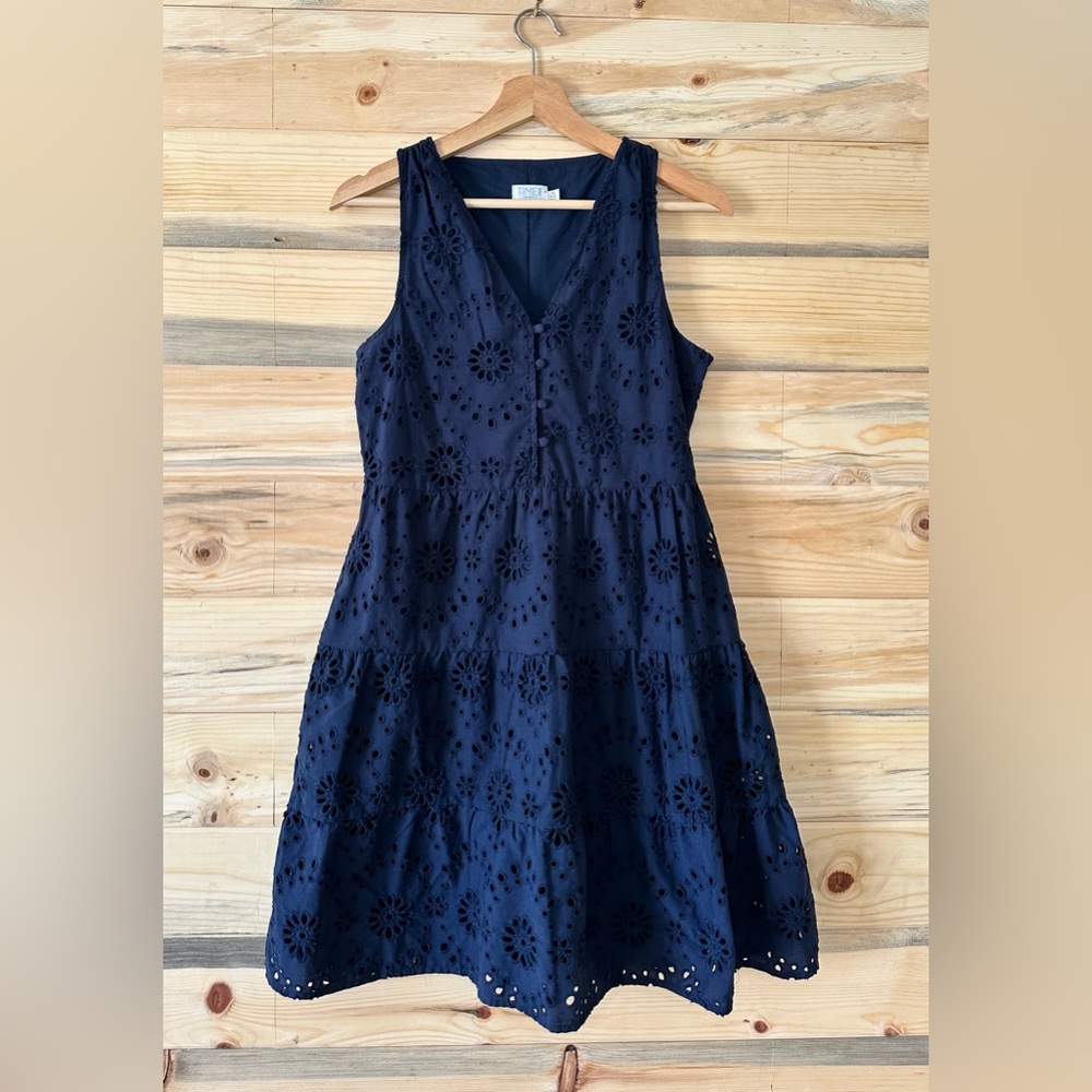 Navy Eyelet Mini Dress size Xs